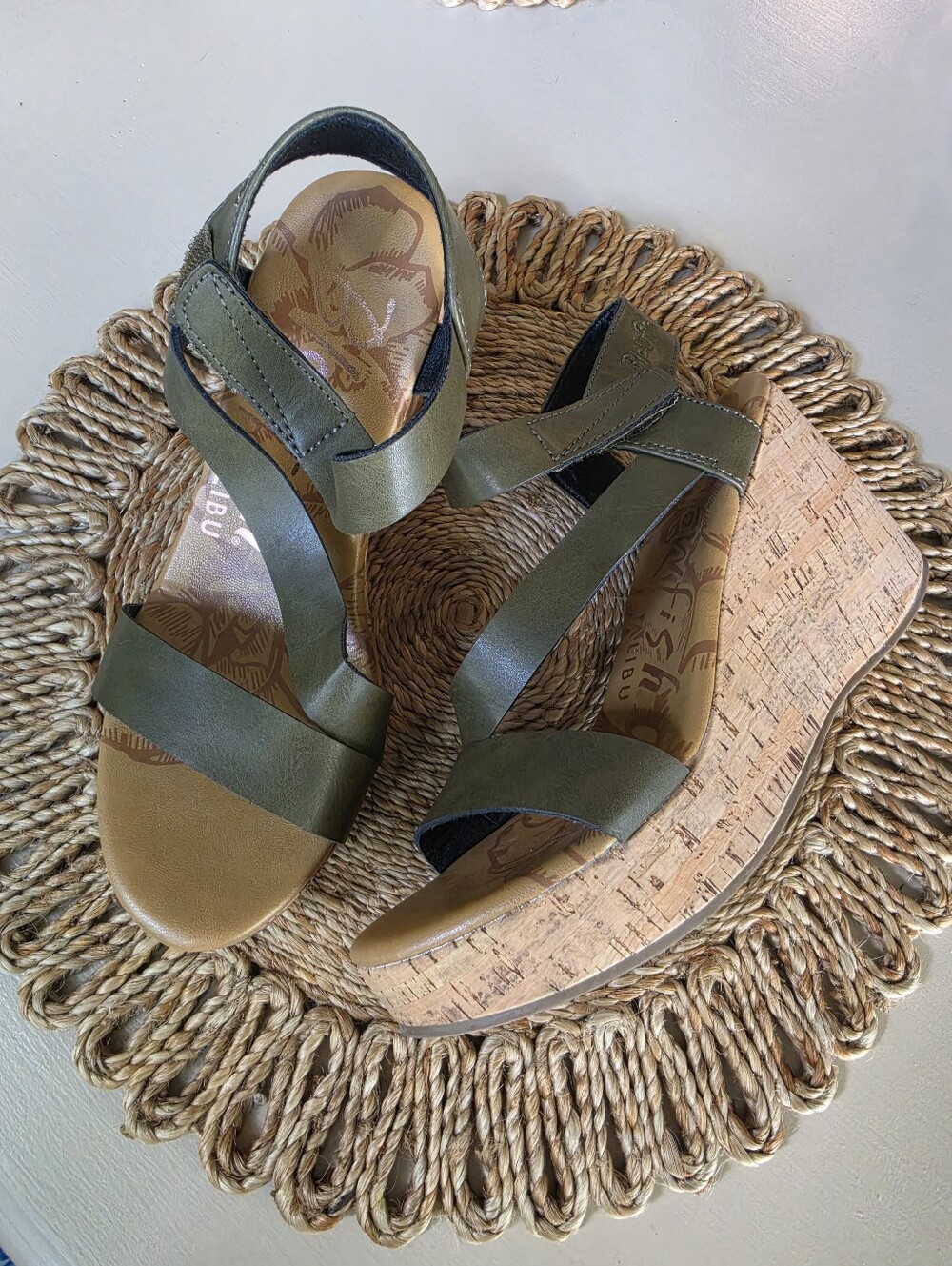 Blowfish Green Sandles - Picture 1 of 6